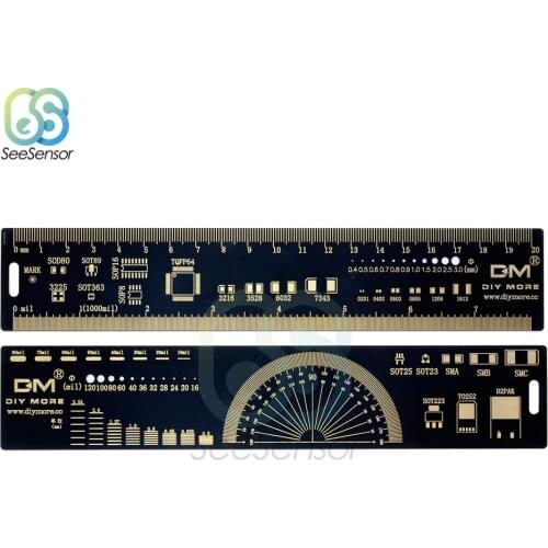 20cm Multifunctional PCB Ruler For Electronic Engineers For Geeks Makers For Arduino Fans PCB Reference Ruler Measuring Tool