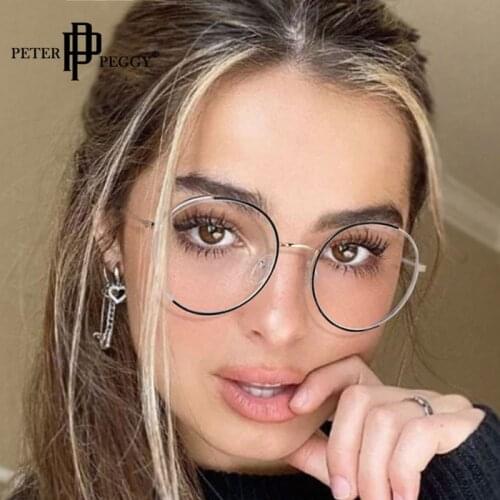 Fashion Round Anti Blue Light Optical Glasses Transparent Lens Spectacle Frame Prescription Eyewear Computer Blue Ray Eyeglasses