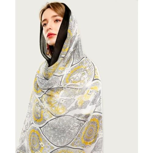 Soft Vintage Hijab Scarf for Women Pattern Print Design Foulard Bandana Large Blanket Wrap Shawl [6719]