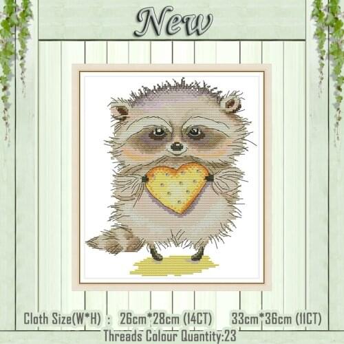 Heart cookies cartoon animal diy painting counted print on the canvas DMC 11CT 14CT kits Cross Stitch embroidery needlework Sets