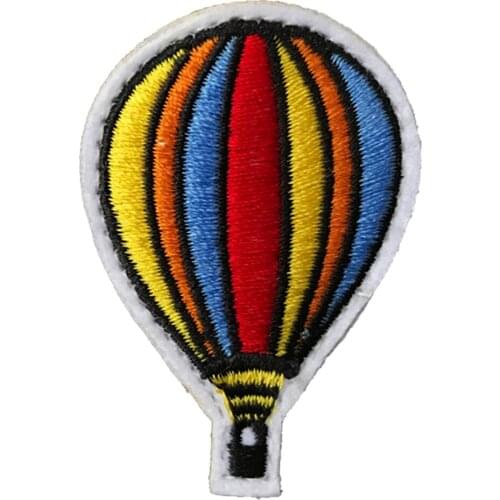 Hot Air Balloon Colourful Embroidered Clothes Patches For Clothing Stickers Garment Wholesale Hook&loop for Jackets Jeans