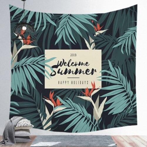 Wall Square Beach Towel Printed Wall Blanket Ins Nordic Style Tropical Green Tapestry Home Hanging Fabric Decorative Background