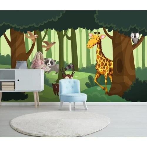 Custom photo wallpaper 3d murals wallpaper for walls 3 d European simple cartoon cute forest deer children room background wall