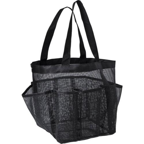 Portable Mesh Shower Caddy, Quick Dry Shower Tote Hanging Bath & Toiletry Organizer Bag 9 Storage Pockets, Double Handles Coll
