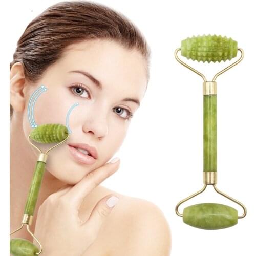 Portable Roller Massager Pratical Healthy Unisex Natural Glaze Thin Face Double Head Anti Wrinkle Nature Beauty Tool