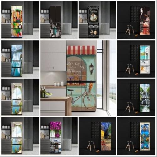 Shop Poster Refrigerator Sticker Door Wrap Vinyl Self Adhesive Covering Mural For Fridge Waterproof Removable Kitchen Home Decor
