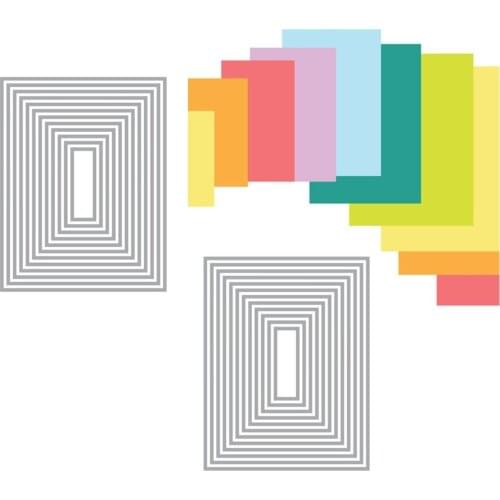 Rectangle Metal Cutting Dies for DIY Scrapbooking Crafts Dies Cut Stencils Maker Photo Album Template Handmade Decoration