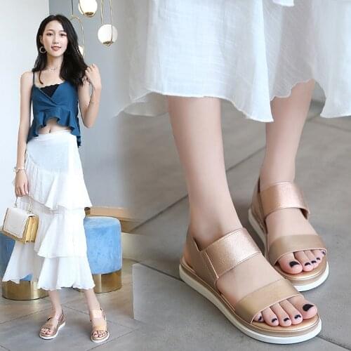 New Comfortable Sandals Elastic Textile Splicing Sandals Casual Beach Shoes For Woman Classics Non-slip Lightweight Sandal Woman