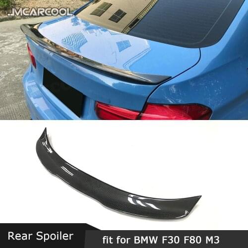 For BMW 3 Series F30 F80 M3 320i 328i 335i 328d 2012-2018 Rear Spoiler Carbon Fiber / FRP PS-M Style boot Duck Wings Spoiler
