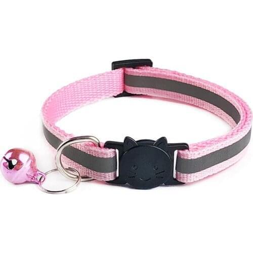 Reflective Pet Collar Cat Dog Collar With Bell Adjustable Buckle Kitten Collar Puppy Daily Wearing Choker Dog Accessories