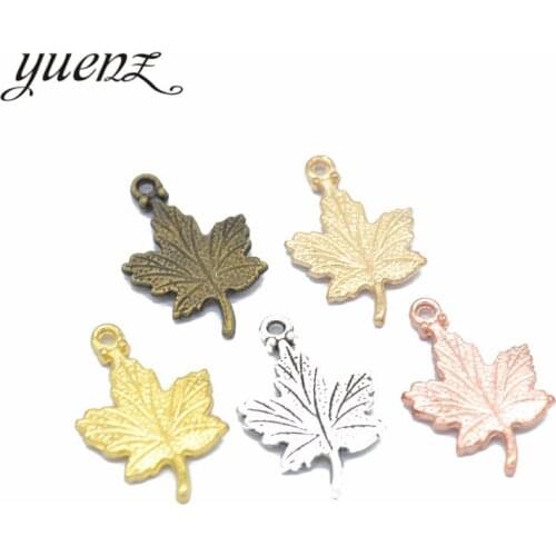 YuenZ 20pcs 6 Color Antique Silver color Charms Maple leaf Metal Alloy Jewelry Diy Accessories 23*15mm Q322