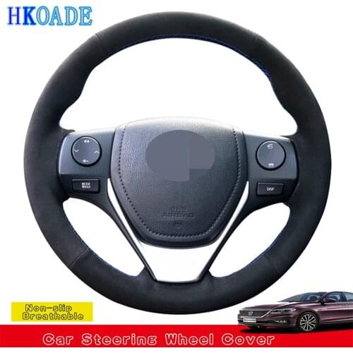 DIY Black Soft Suede Leather Car Steering Wheel Cover For Toyota Corolla 2014-2019 RAV4 2013-2019 Auris 2013-2016 Scion iM 2016