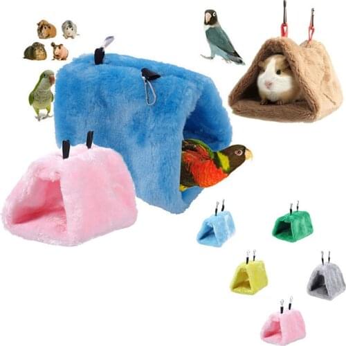 Winter Plush Hammock Hanging Cave Cage Hut Tent Bed Bird Parrot Conure Toys Birds Nests