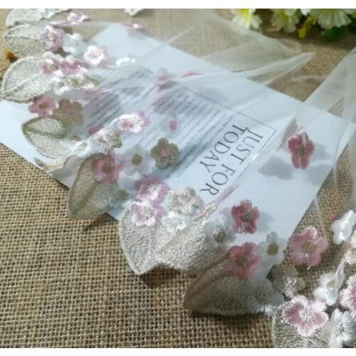 1Yards Embroidery Ribbon Lace Guipure 16.8cm Applique Lace Trim Sewing Mesh Lace Fabric For Wedding Dresses dentelle coton LE23