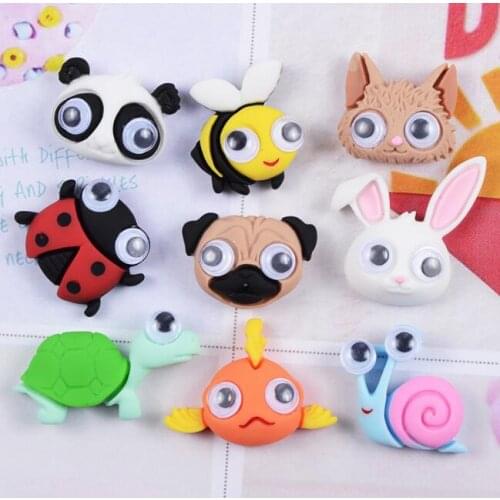 10pcs/lot Flat Back Resin Cabochon Kawaii Cartoon Resin animal DIY Flatback Cabochon Embellishment Accessories Scrapbooking
