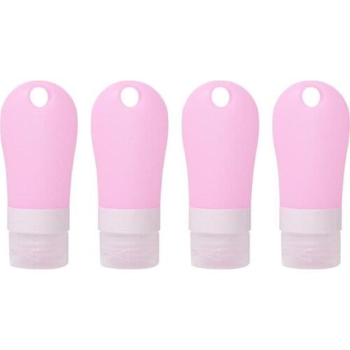4Pcs 60ml Portable Leak-proof Anti-fall Silicone Travel Hand Sanitizer Bottle