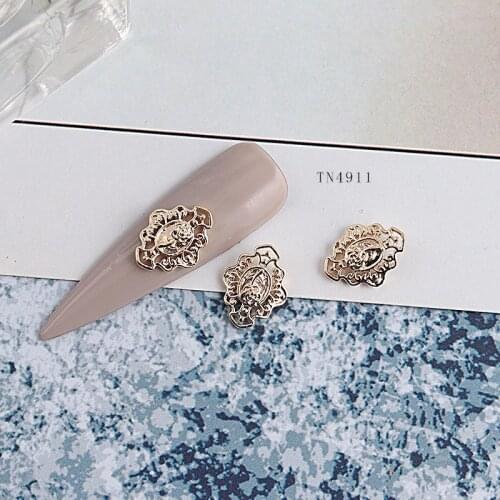5pcs/lot TN4911 Real gold Rose Nail Art flower metal manicure nail jewelry nails accessories nail art decorations 3D nail charms