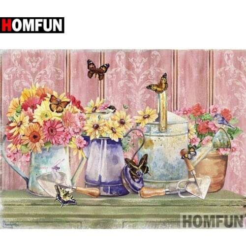 HOMFUN Full Square/Round Drill 5D DIY Diamond Painting "Flower landscape" Embroidery Cross Stitch 3D Home Decor Gift A12909
