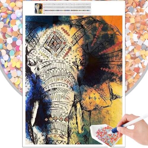 Diamond Painting Animal Elephant Landscape Cartoon Embroidery Kit 5D DIY Mosaic Square Round Rhinestone Mural Home Decoration