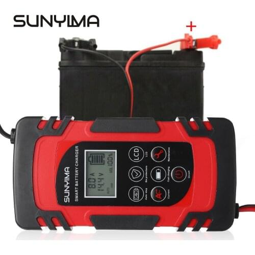 SUNYIMA 12V 24V Car Charger 100Ah For Auto Battery Loader Starting Systemse Lead-Acid Automotive Intelligent Fast Motorcycles