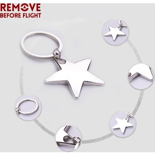Wholesale Fashion New Jewelry Accessories Key Chain for Lovers Gifts Creative Metal Star Shaped Keyring Key Chains 10 PCS/LOT