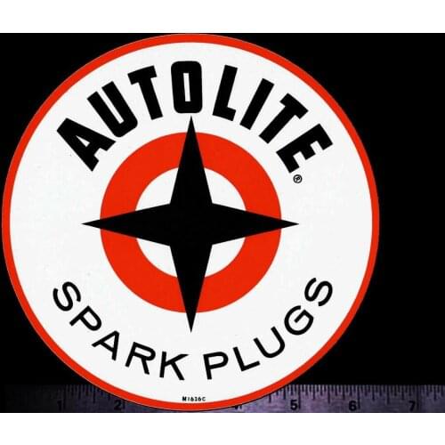 For x2 AUTOLITE Spark Plugs - Original Vintage 1960s Racing Decal/Sticker Ford Mustang