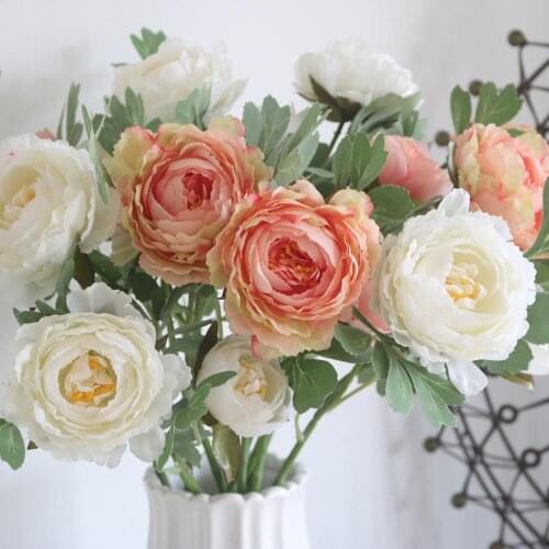 Beautiful silk tea peony rose flower | plastic artificial flowers for wedding, home accessories, room decoration