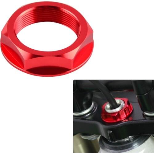 Red CNC Billet Steering Stem Nut For Honda CR125/250 02-07 CRF250 CRF450 02-16 Motorcycle Accessories