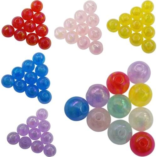 50PCS Candy Color Round Loose Beads DIY Jewelry Accessories Necklace Bracelet Making Jewelry Making New Wholesale Flat Beads