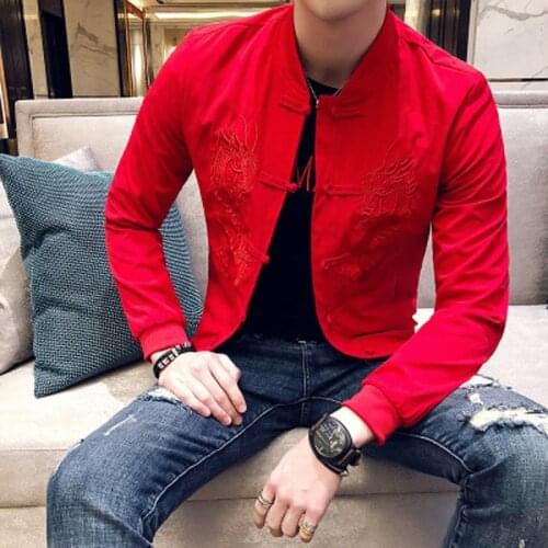 Men Jacket Fashion Casual Slim Design Streetwear Baseball Coat Long Sleeve Solid Color Hip Hop Men Jackets Black Red