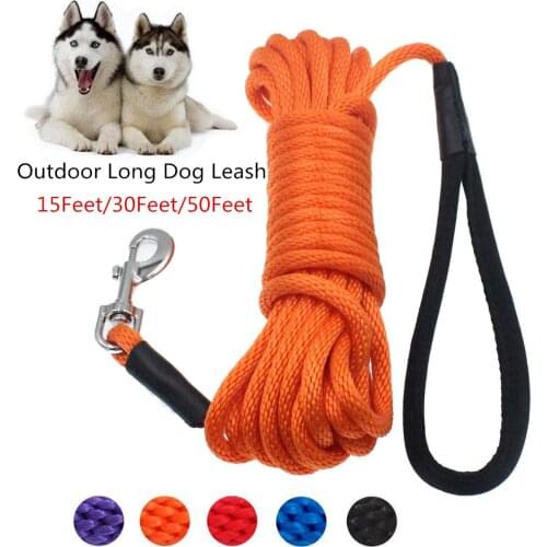 High Quality Nylon Dog Leash Long Tracking Round Rope Outdoor Walking Training Pet Lead Leashes For Medium Large Dogs Supplies
