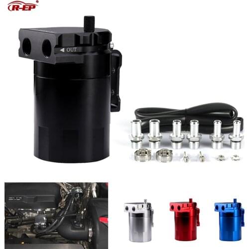R-EP Oil Catch Can Universal Fuel Tank for Racing Car Aluminum Oil Reservoir Tank XH-JT052