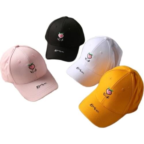 2019 Women Baseball Cap Dad Hat Men Rapper Hip Hop Caps Casual Cotton Snapback Embroidery Fruit Peach Unisex Hats bone gorras