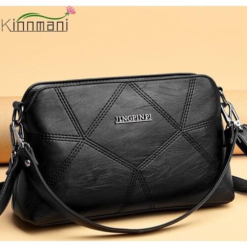 2021 Women Shoulder Bags High Quality PU Leather Crossbody Messenger Bag Soft Female Multi-pockets Bag Ladies Handbag Sac A Main