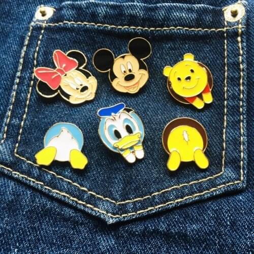 1 Set Fashion Mickey Minnie Brooch Cartoon Badges Cute For Clothing T-shirt Clothing Accessorie Brooches