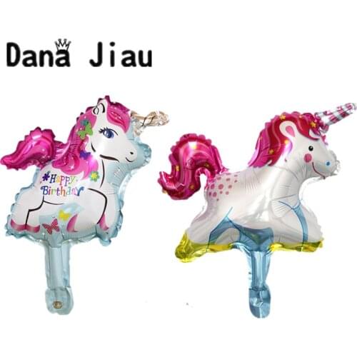1pc MINI size rainbow Unicorn Aluminum foil balloon wed decor GIRL birthday Party Decorations Baby Shower toys supplier Horse