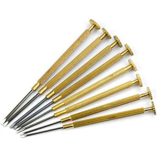 10Pcs Generic Copper Handle + Silver Stainless Head one word Watch Repair Tools For AP Pam Screwdriver Rotatable Top Screw Kits