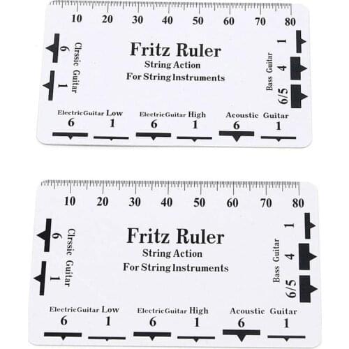 2Pcs DIY Tools Guitar String Action Gauge String Pitch Ruler Measuring Tool for Bass Classical Electric Acoustic Guitar Luthier