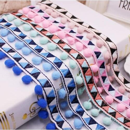 20Yards Bohemian Ethnic Braid Pom Poms Tassel Trimming Lace Ribbon Fabric Sewing Decorative Clothes DIY Applique Accessoies