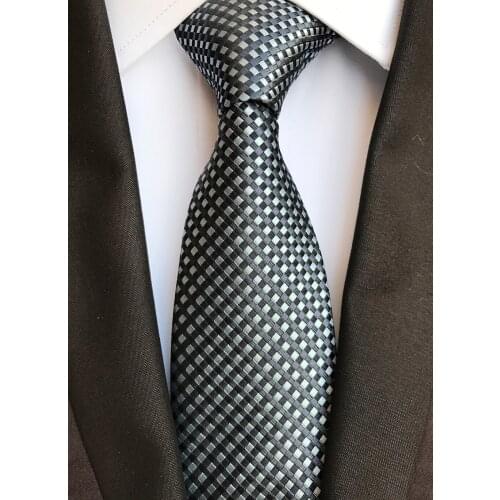2018 Fashion Ties 8cm Formal Necktie Checkered Grids Gravata