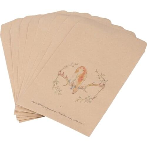 2020 New 8 Designs Kraft Paper Deer Envelope Vintage European Postcard For Card Xmas Gift