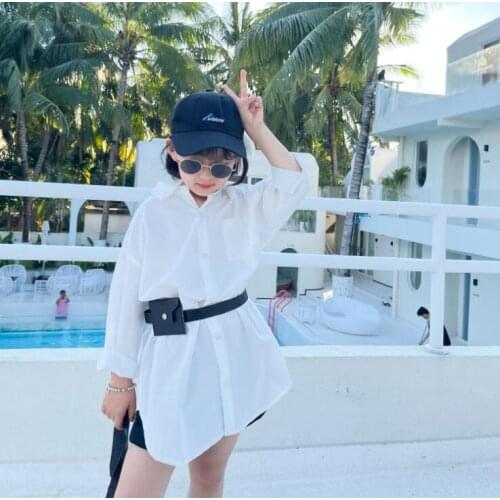 2021 New Stlye Girls Shirt Spring Cotton Full sleeve Fashion Girls Blouse 3-8 year QS328