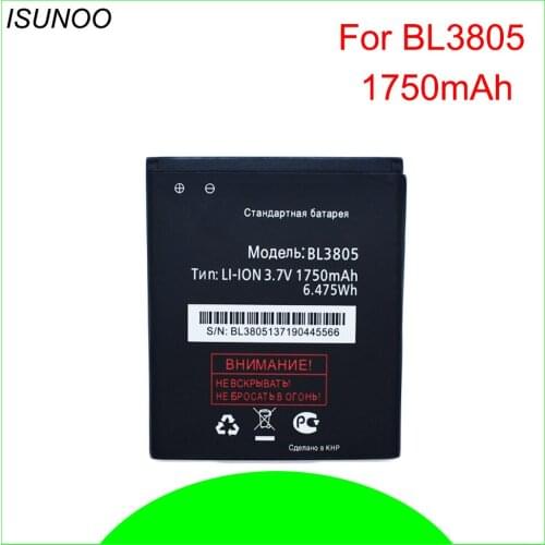 ISUNOO 5pcs/lot BL3805 1750Mah Battery for FLY Rechargeable Replacement Batteria BL 3805 Batteries For Fly IQ4404 IQ 4404 Phone