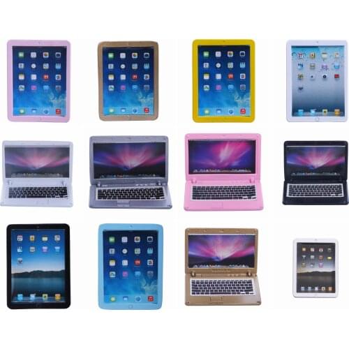 Doll accessories 5 inch laptops in four styles, suitable for kids with Christmas toys and birthday gifts