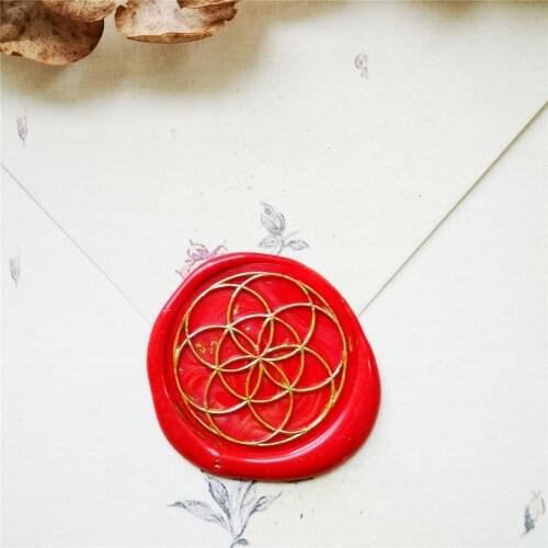 Flower of life wedding gift wax stamp packing Retro Wood Stamp Sealing Wax Seal Stamp Wedding Decorative sealing Stamp wax seals