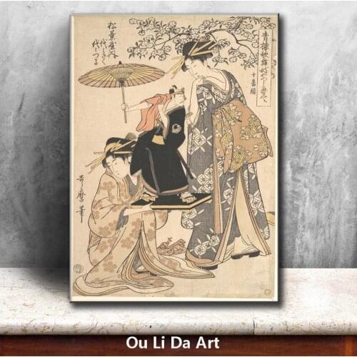 Classical Japan kimono women kabuki oil painting canvas painting printings printed on canvas wall art decoration picture