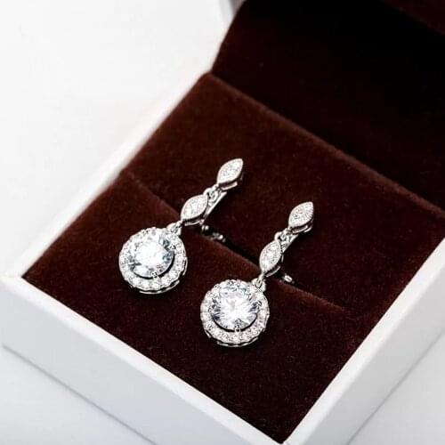 Fashion long drop shape non pierced earrings for bridal wedding bijoux jewelery Christmas gift clip on earings jewellery