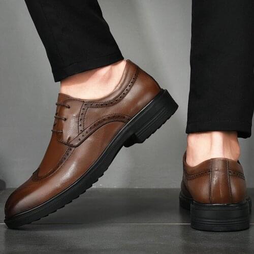 Men Genuine Leather Dress Lace Up Oxfords Mens Casual Moccasins Loafers Men 2021 Fashion Breathable Comfy Slip-on Flats Oxford