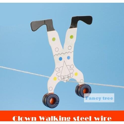 Science and Tecnologia diy kit Understand the principle of center of gravity pivot Clown walking a tightrope physics steam toys