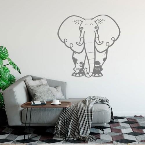 Elephant Wall Sticker For Boys Bedroom Decor Vinyl Wall Decal Kids Room Wallpaper Poster vinilo decorativo elefante DW5979
